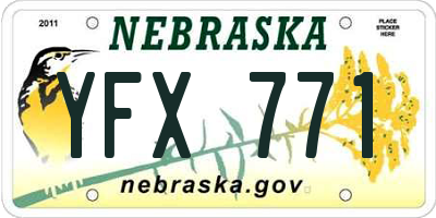 NE license plate YFX771