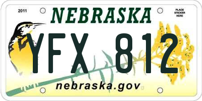 NE license plate YFX812