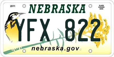 NE license plate YFX822