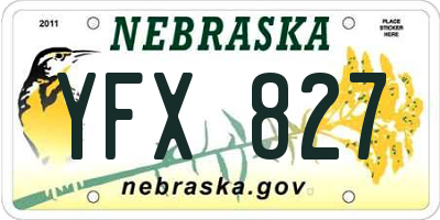 NE license plate YFX827