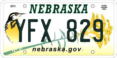 NE license plate YFX829