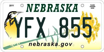 NE license plate YFX855