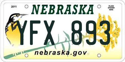 NE license plate YFX893