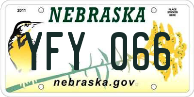 NE license plate YFY066