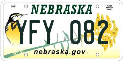 NE license plate YFY082