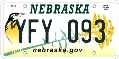 NE license plate YFY093
