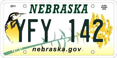 NE license plate YFY142