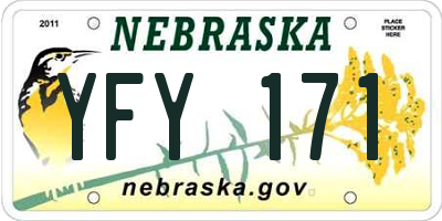 NE license plate YFY171