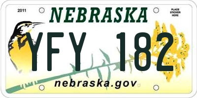 NE license plate YFY182