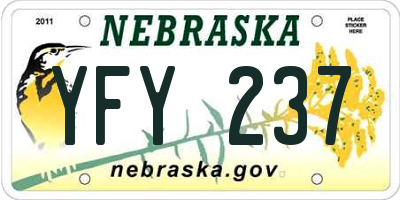 NE license plate YFY237