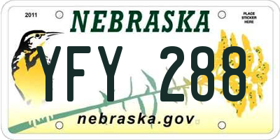 NE license plate YFY288
