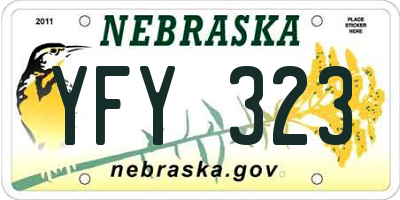 NE license plate YFY323
