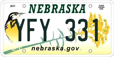 NE license plate YFY331