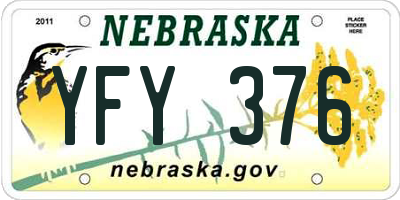 NE license plate YFY376