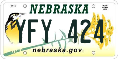 NE license plate YFY424