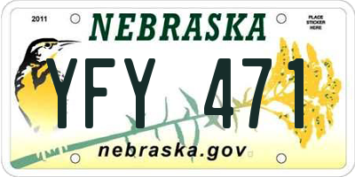 NE license plate YFY471