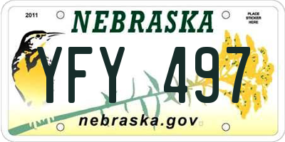 NE license plate YFY497