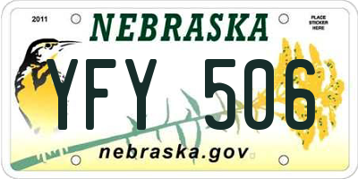 NE license plate YFY506