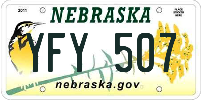 NE license plate YFY507