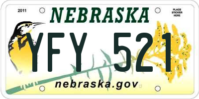 NE license plate YFY521