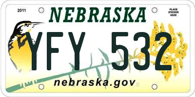 NE license plate YFY532