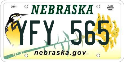 NE license plate YFY565