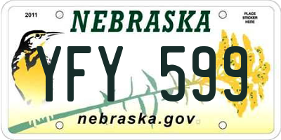 NE license plate YFY599