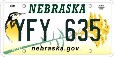 NE license plate YFY635
