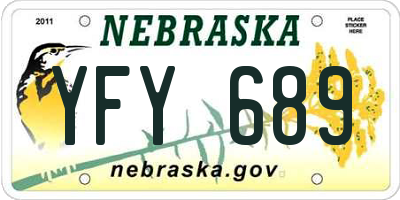 NE license plate YFY689
