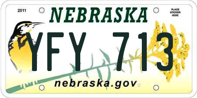 NE license plate YFY713