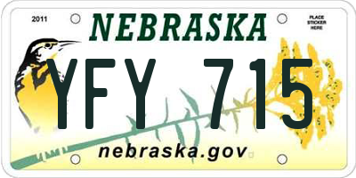 NE license plate YFY715