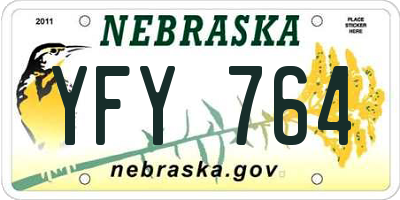 NE license plate YFY764