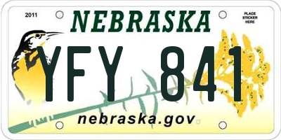 NE license plate YFY841