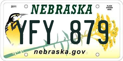 NE license plate YFY879