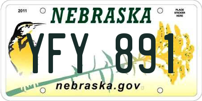 NE license plate YFY891