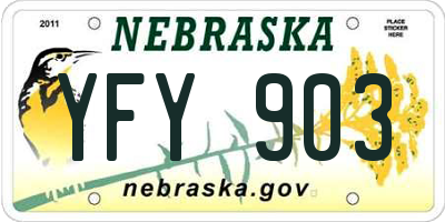 NE license plate YFY903