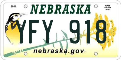 NE license plate YFY918
