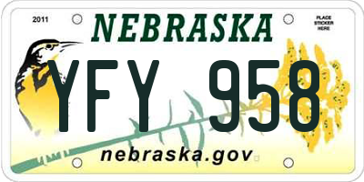 NE license plate YFY958