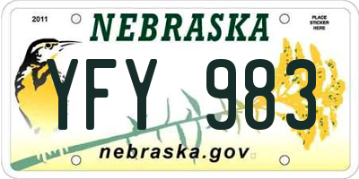 NE license plate YFY983