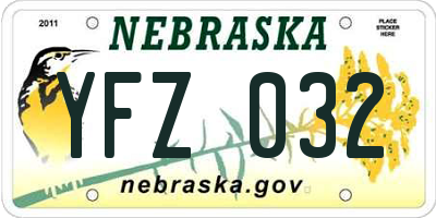 NE license plate YFZ032