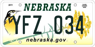 NE license plate YFZ034
