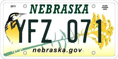 NE license plate YFZ071