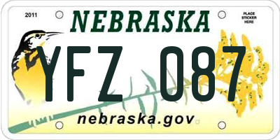 NE license plate YFZ087