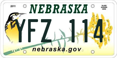 NE license plate YFZ114