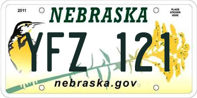 NE license plate YFZ121