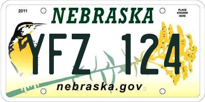 NE license plate YFZ124