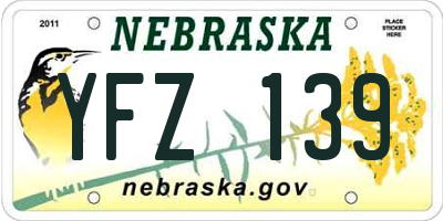 NE license plate YFZ139