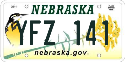NE license plate YFZ141