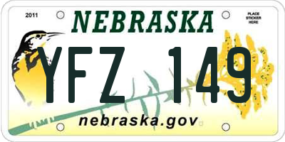 NE license plate YFZ149