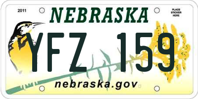 NE license plate YFZ159